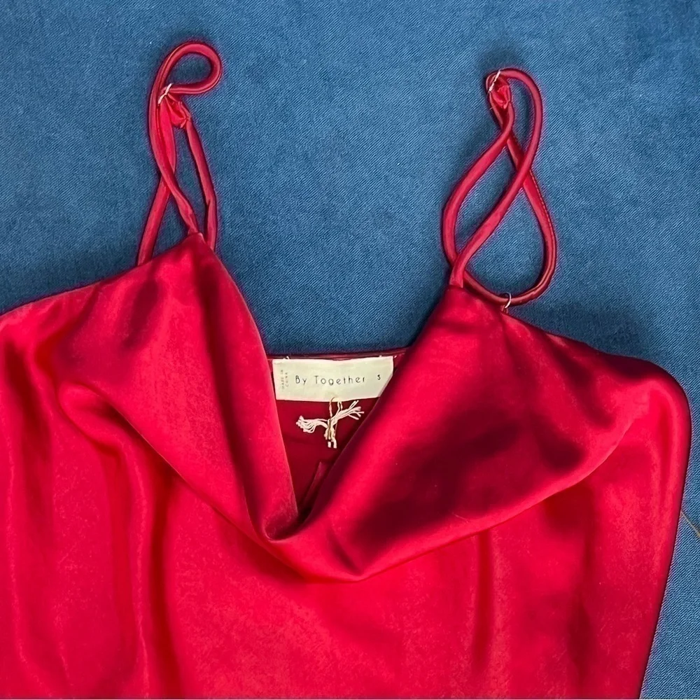 NWT draped cami holiday cherry Red base layer winter‎ glam small